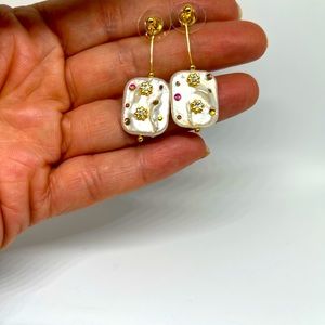 NATURAL PEARL & GEMSTONE EARRINGS